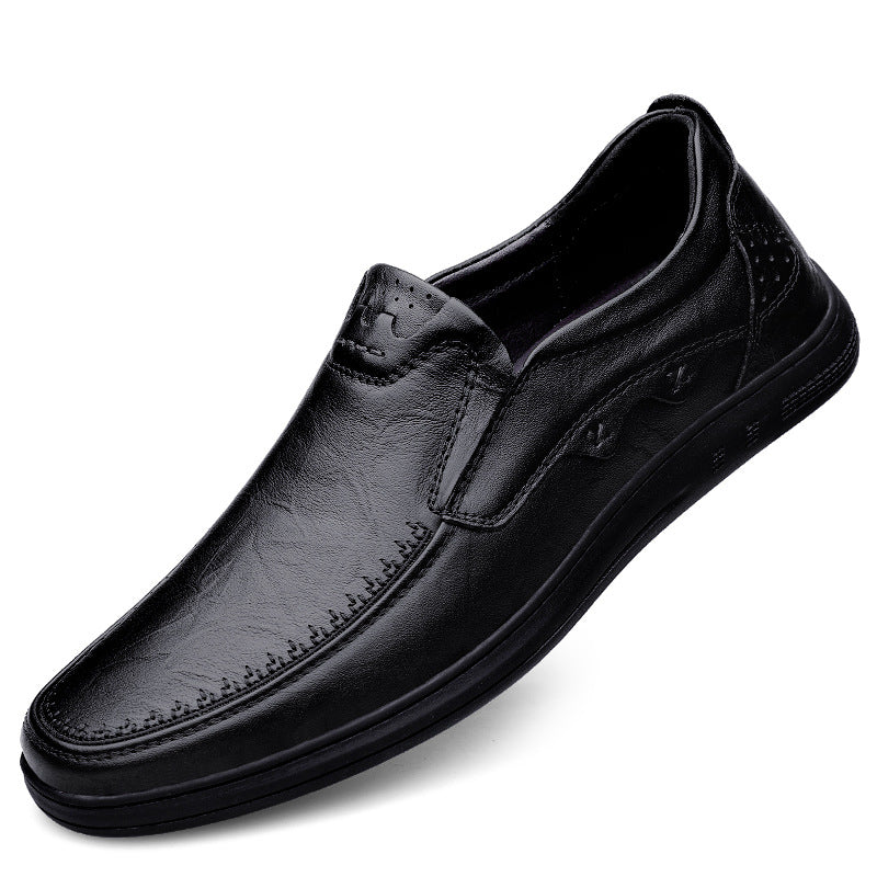 Men's First Layer Cowhide Soft Bottom Breathable Leather Shoes