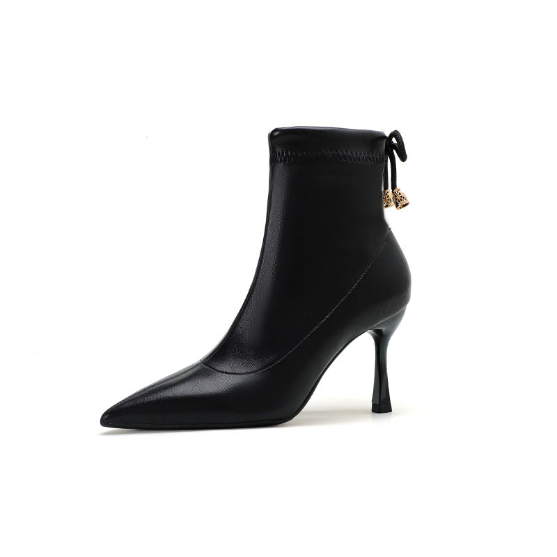 Booties Pointed Stiletto Versatile Skinny High Boots