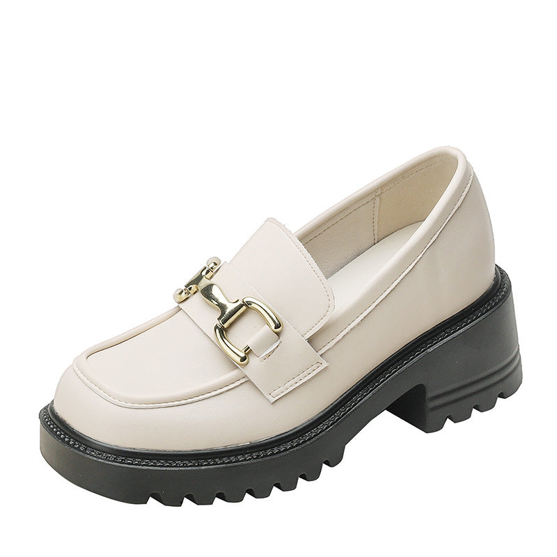 Women's Height Increasing Insole Chunky Platform Slip-on Loafers