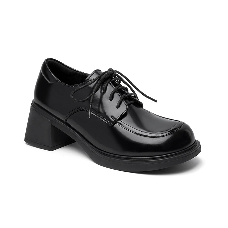 Women's Comfortable Soft British Chunky Lace Up Loafers