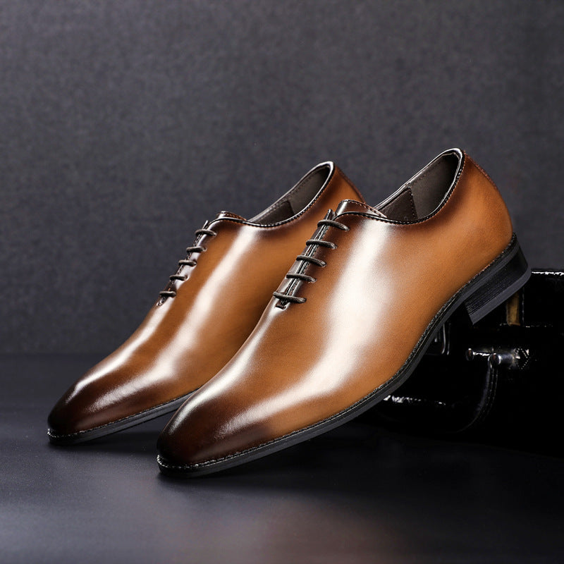 Men's Genuine Pointed Polished Business Formal Wear Leather Shoes