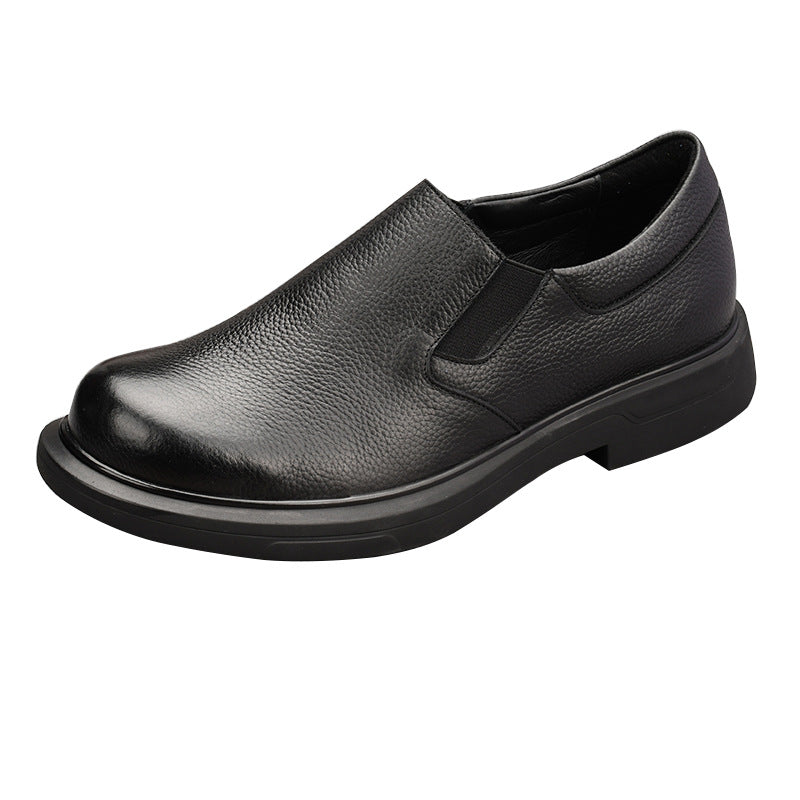 Men's Slip-on Breathable Black Business Genuine Slip Casual Shoes