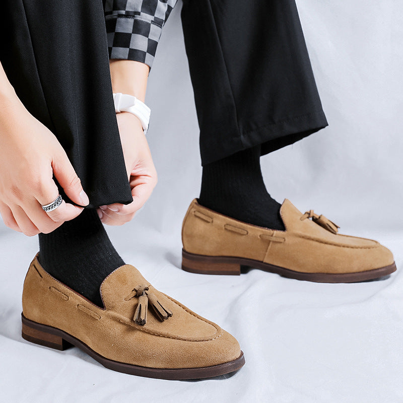 Men's British Breathable Hair Stylist Style Fringed Leather Shoes