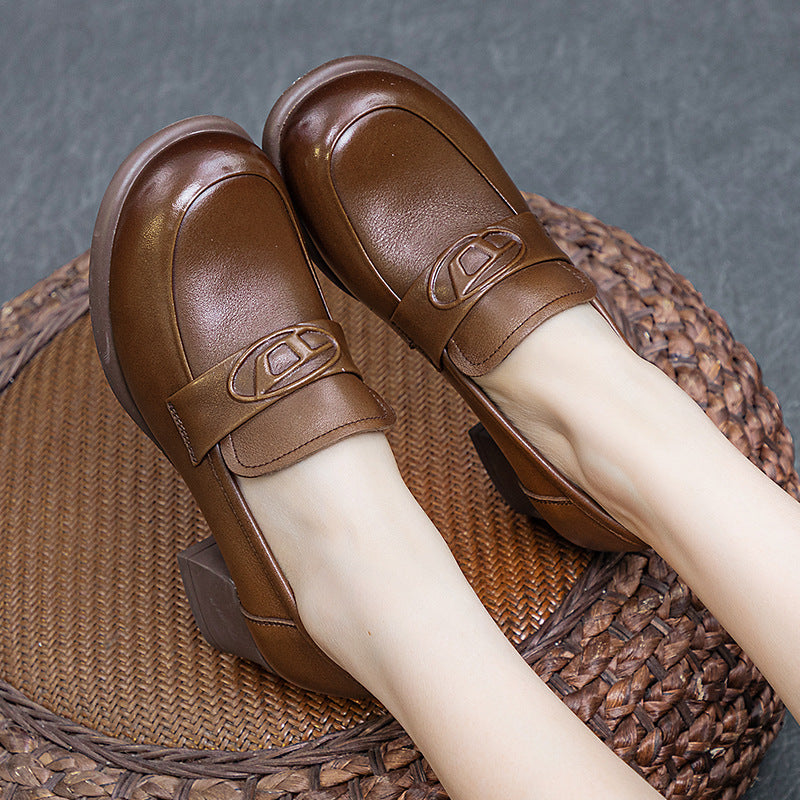 Women's Autumn Thin Thick Mid Soft Bottom Loafers