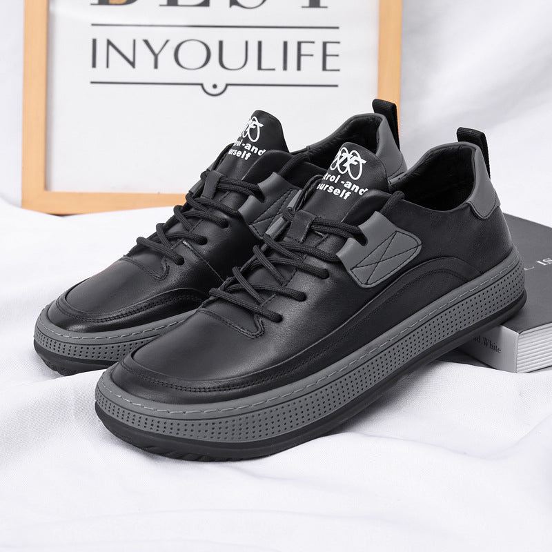 Men's Top Layer Cowhide Clown Breathable Shock Casual Shoes
