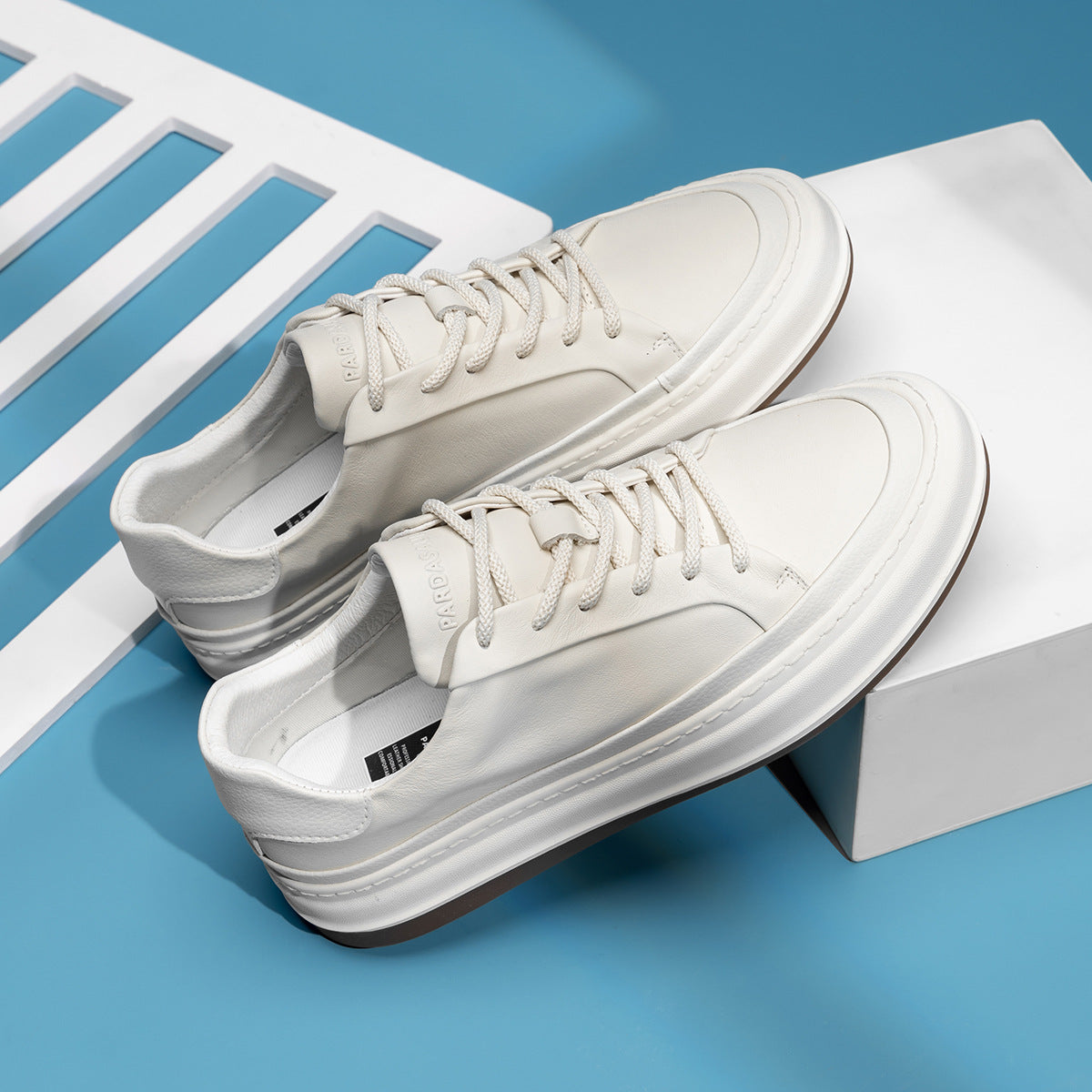 Men's White Breathable Board Summer Platform Versatile Sneakers
