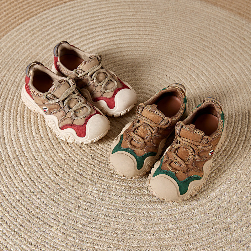 Women's First Layer Cowhide Sports Spring Retro Men's Shoes