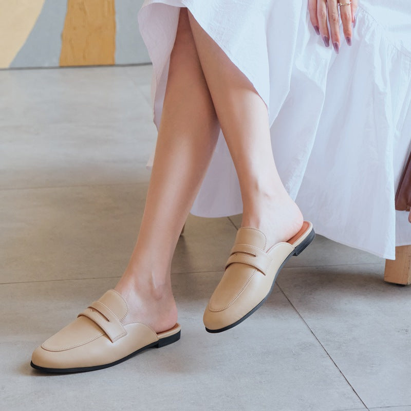 Women's Niche Summer Toe Cap Semi Comfortable Mule Flat Sandals