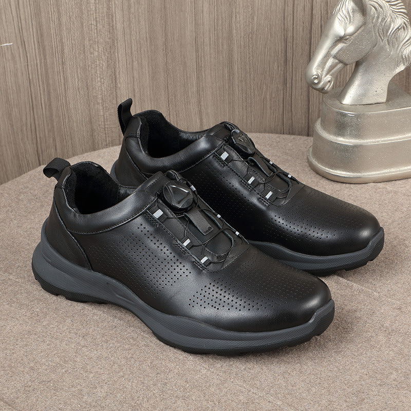 Men's Summer Genuine Cowhide First Layer Hollow Casual Shoes