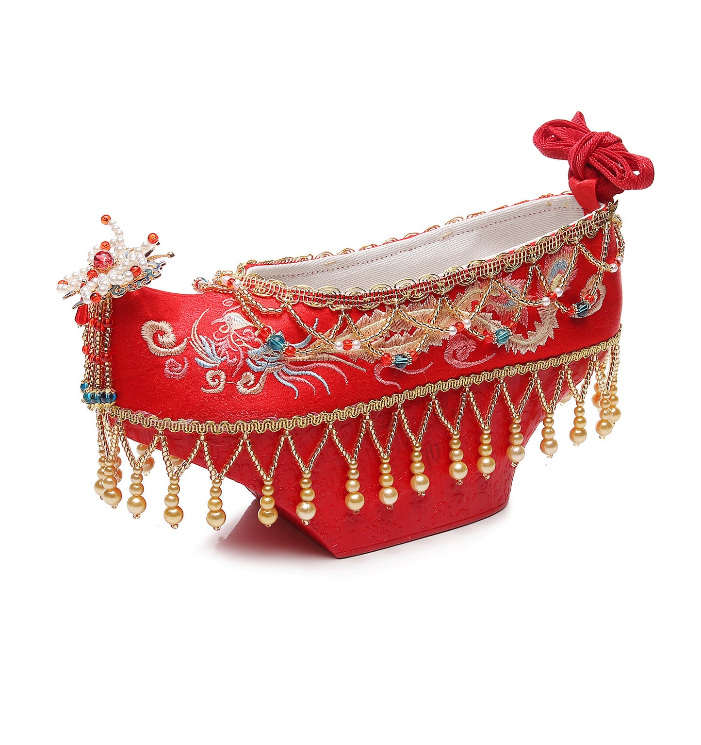 Beaded Wedding Tassel Antique Embroidered Han Canvas Shoes