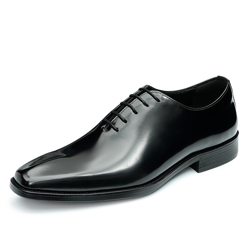 Men's Business Formal Wear One-piece Oxford British Square Leather Shoes