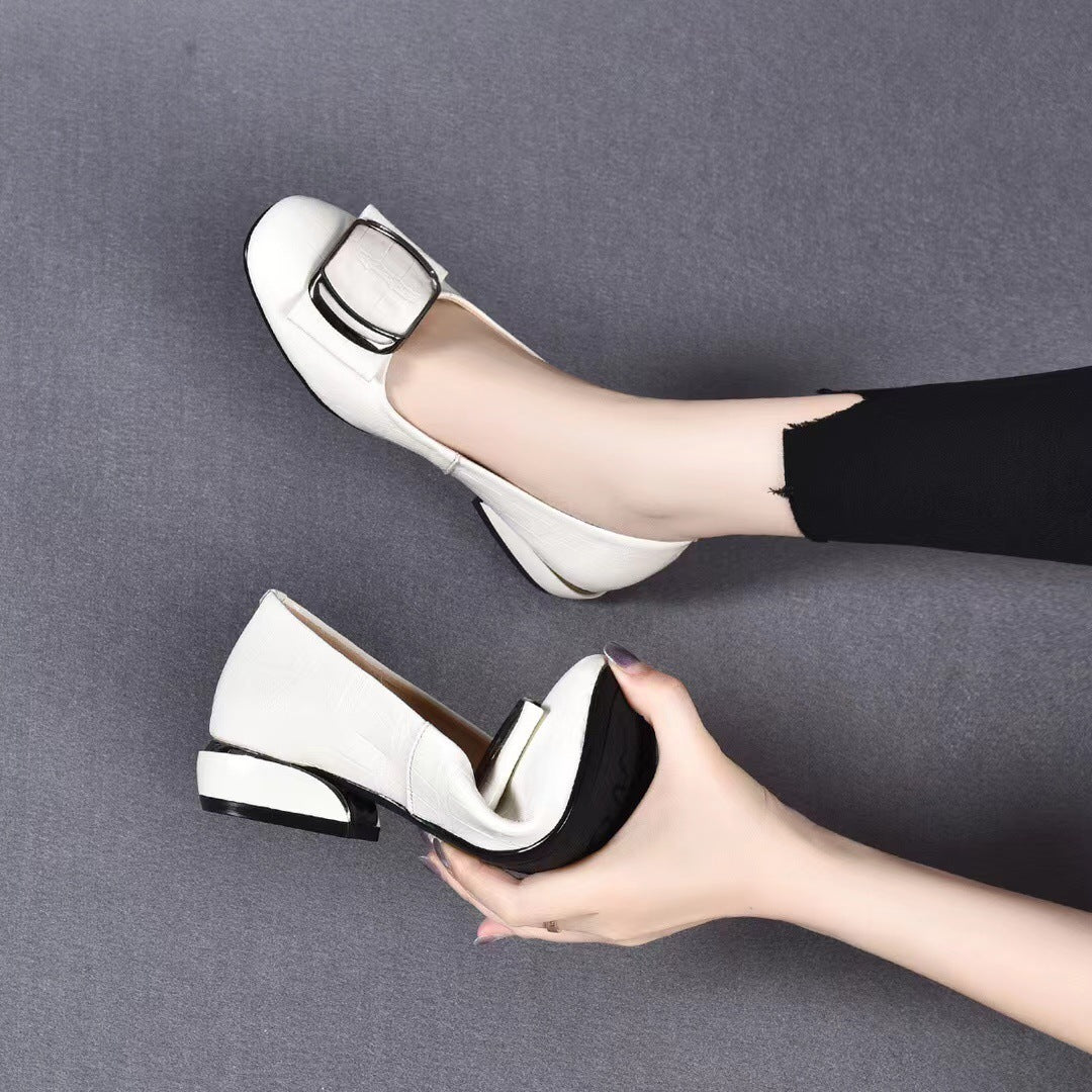 Women's Low-cut Flat Pumps Genuine Soft Mom Men's Shoes
