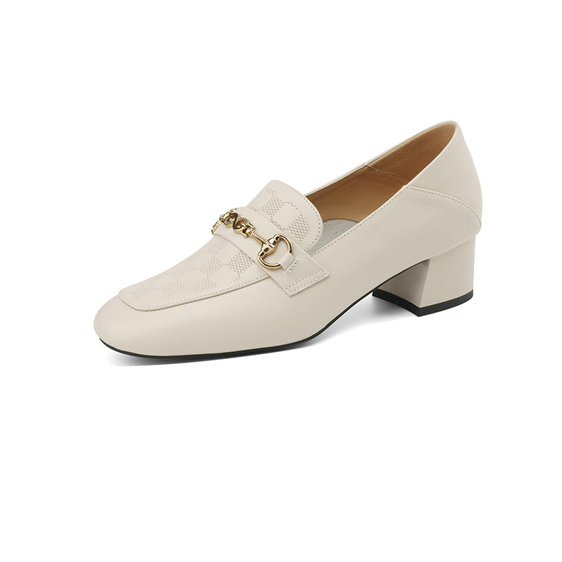 Inside Outside Chunky Authentic Square Toe Loafers