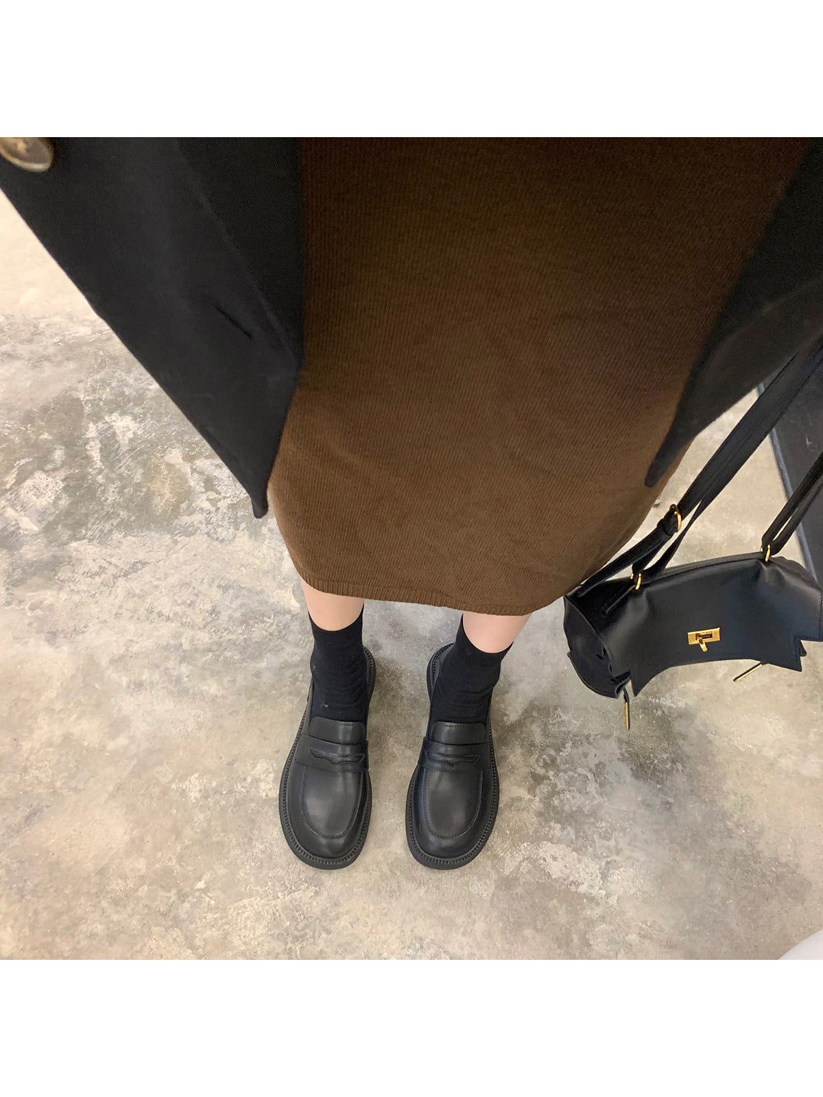 Grape Mom Platform Thick With British Loafers