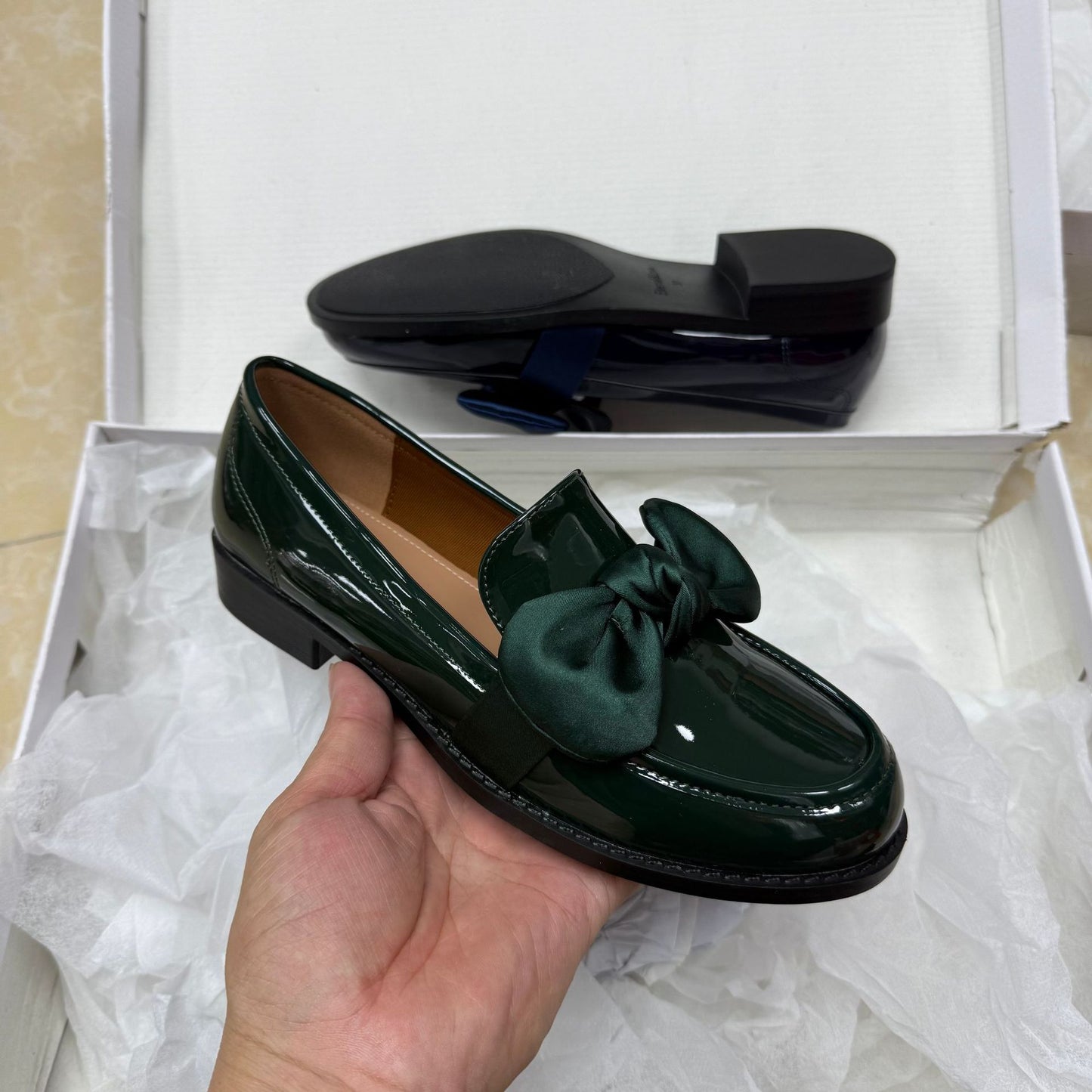 Women's Bow British Style Retro Chunky Loafers