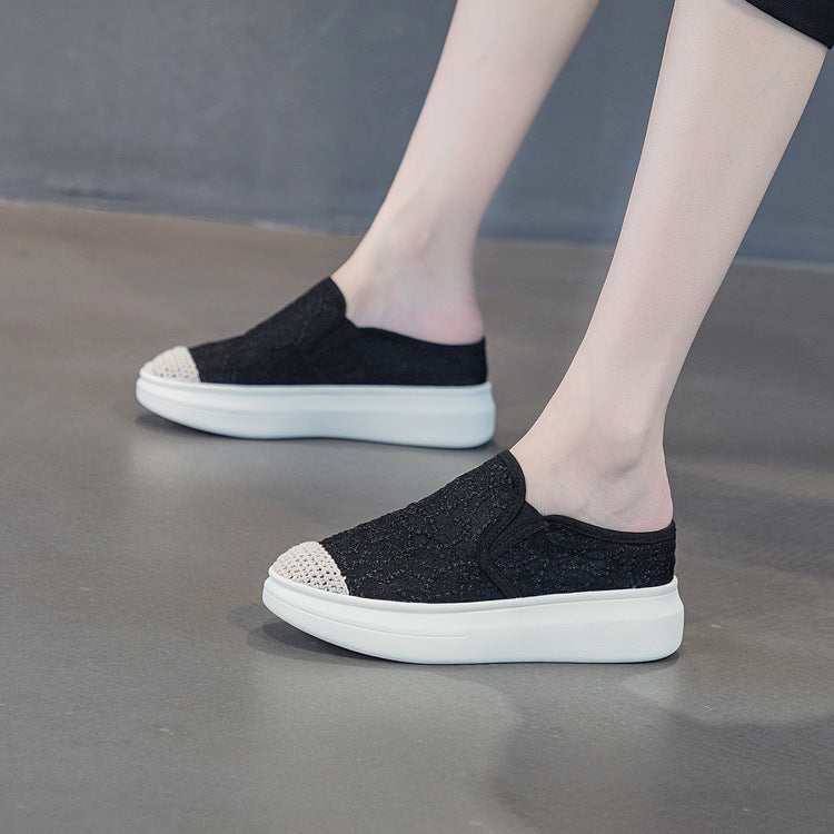 Women's Summer Lace Mesh Breathable Lightweight Small Slippers