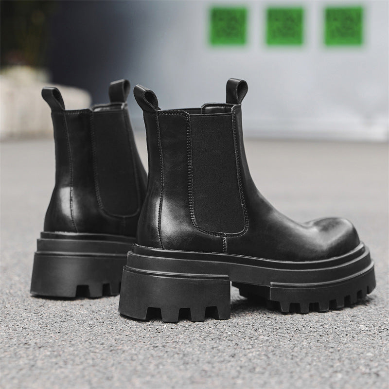 Men's Chelsea Autumn Thick-soled British Style Hight Increasing Martin Boots