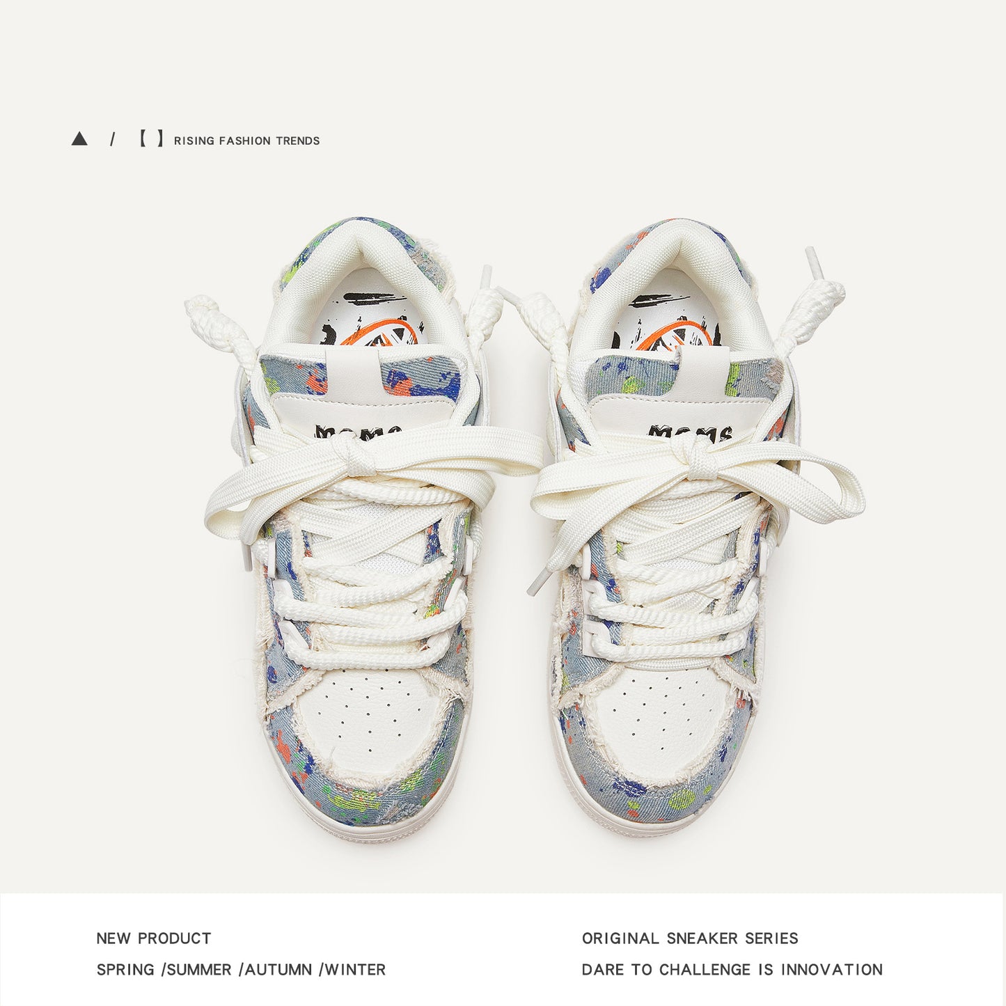 Women's & Men's Destruction Aesthetic Series Bread Trendy Fashion Sneakers