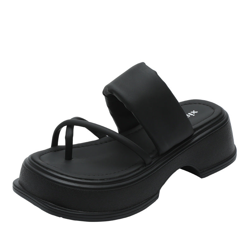 Women's Covering Platform Summer Outer Wear Simple Slippers