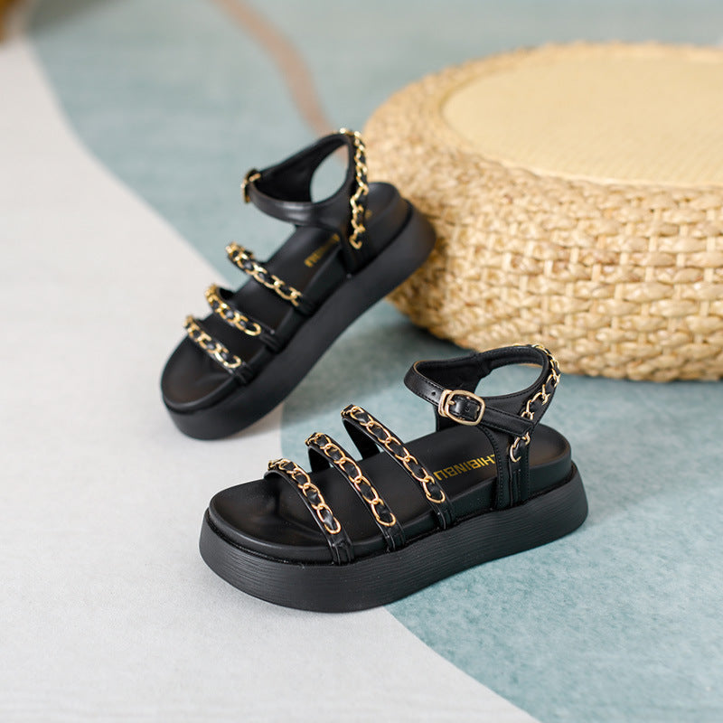 Women's Platform Roman Summer Fairy Style Chain Sandals