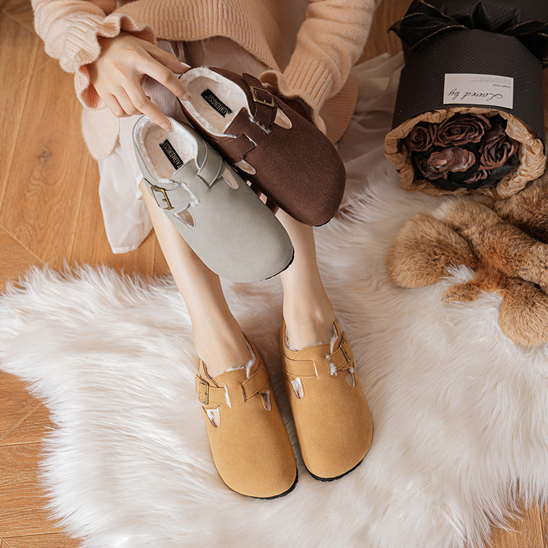 French Style Vintage Soft Bottom Closed Slippers