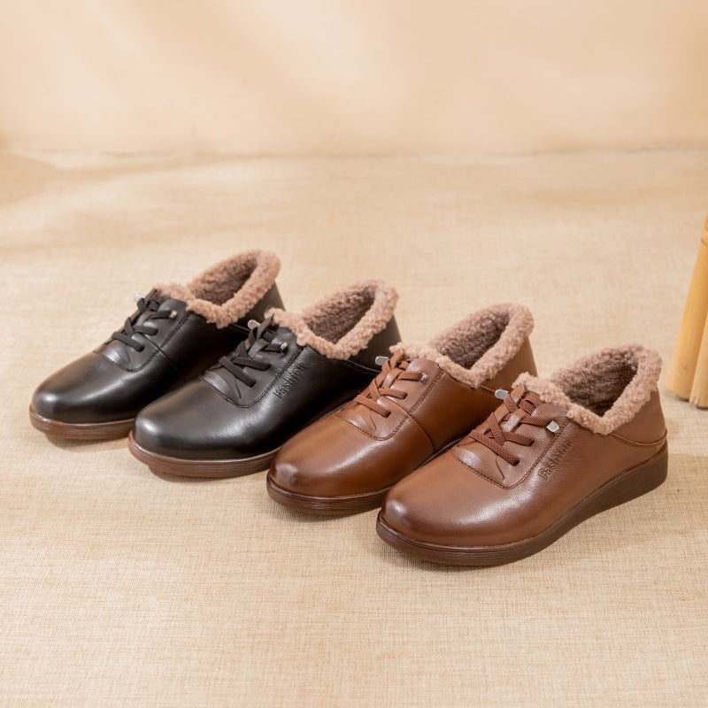 Mom Winter Wool Warm Flat Deep Women's Shoes