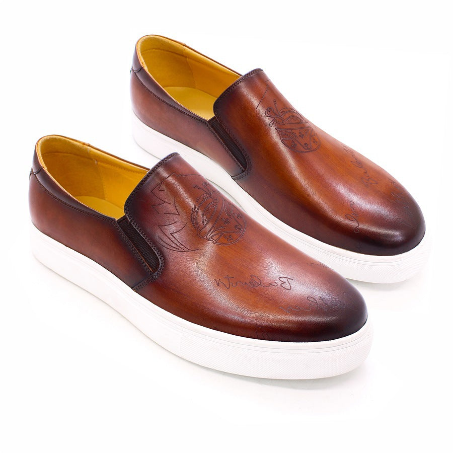 Men's Trendy Authentic Comfortable Flat Slip-on Everyday Leather Shoes
