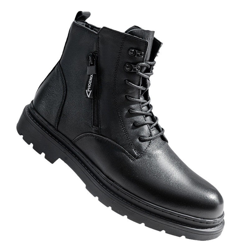 Men's Martin Dark Style First Layer Cowhide Boots