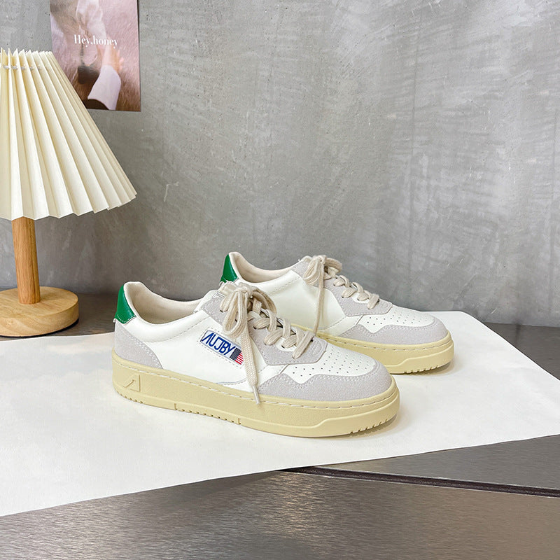 White Female Spring Fried Street Round Toe Vintage Sneakers