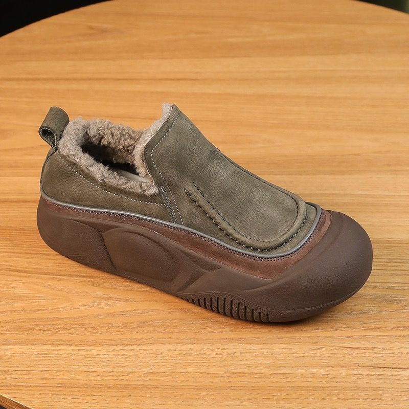 Women's Winter Fur Integrated Slip-on Fluffy Fleece-lined Casual Shoes