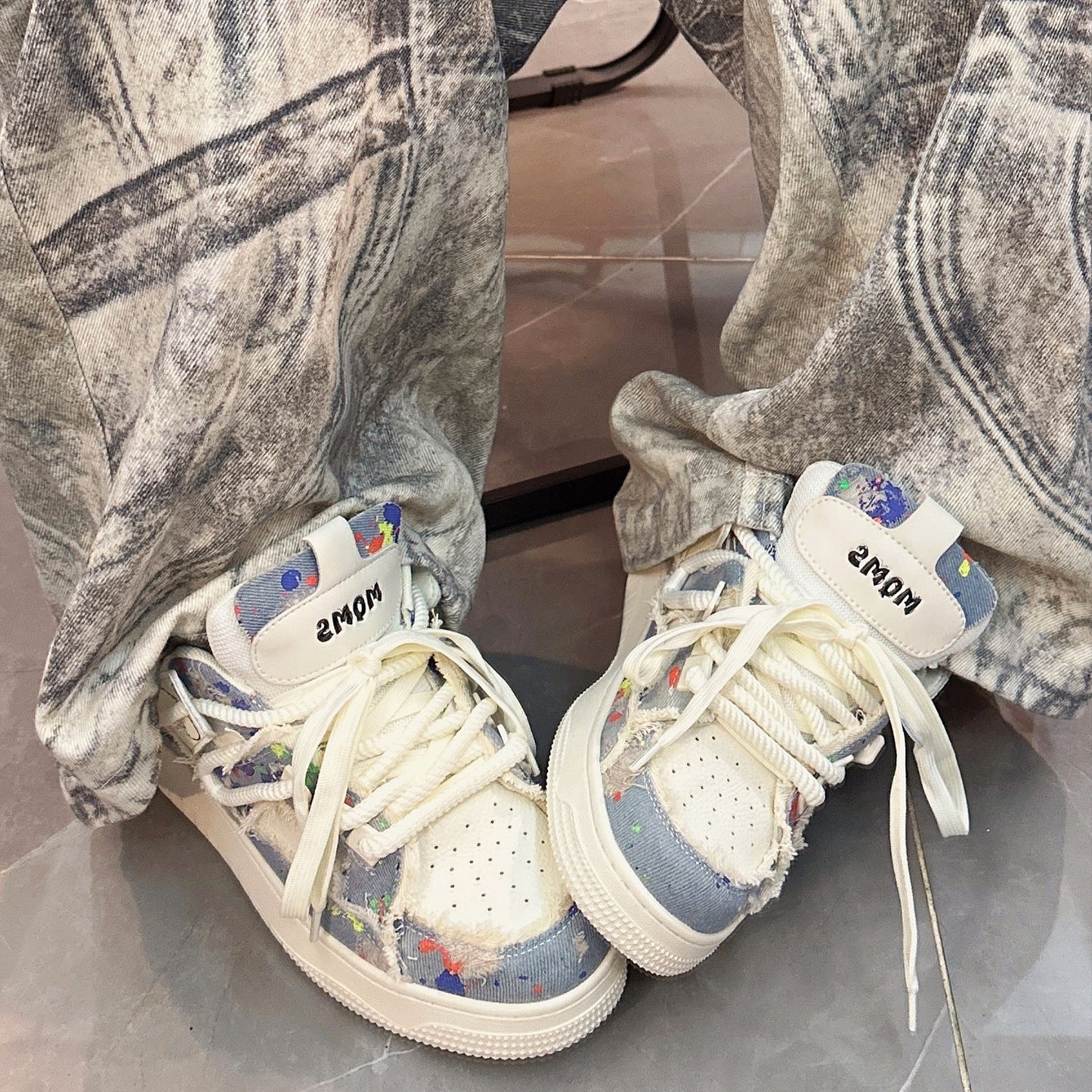 Women's & Men's Destruction Aesthetic Series Bread Trendy Fashion Sneakers