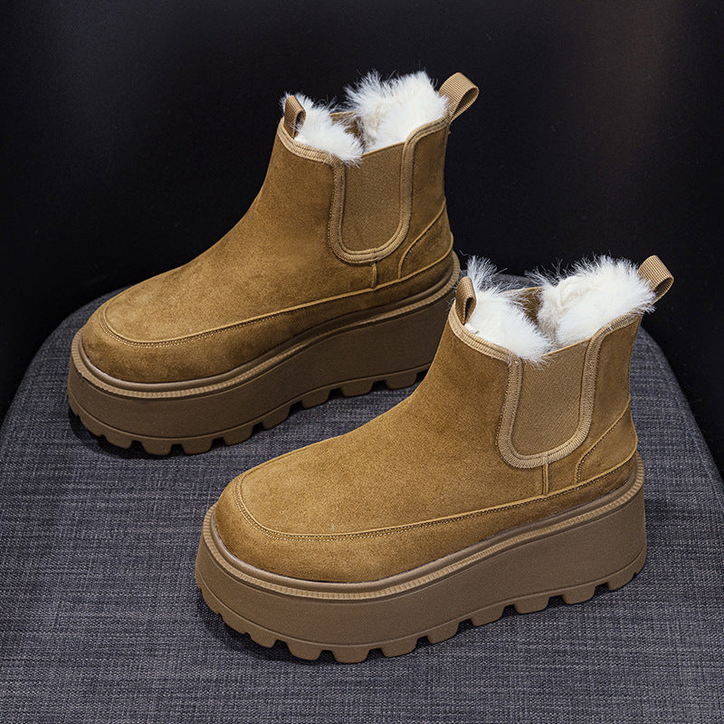 Women's Winter Small Thick Bottom Inner Height Snow Boots