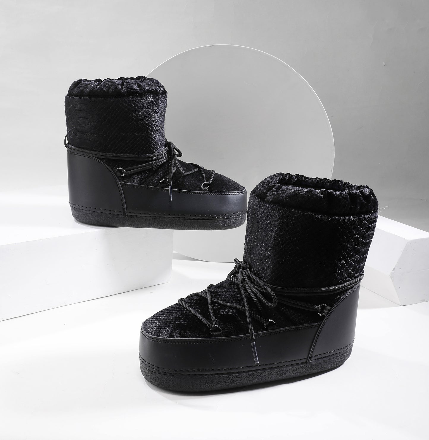 Space Plus Size Winter Skiing Moon Thickened Women's Shoes