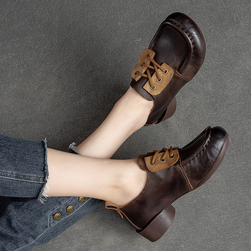 Women's Shu Comfort Front Retro Hand-rub Color Platform Casual Shoes