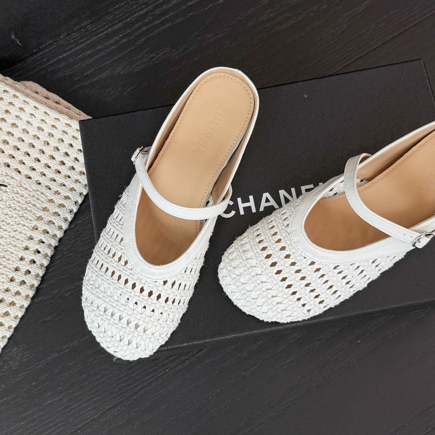 Women's Insole Simple French Hollow Woven Outer Wear Breathable Slippers