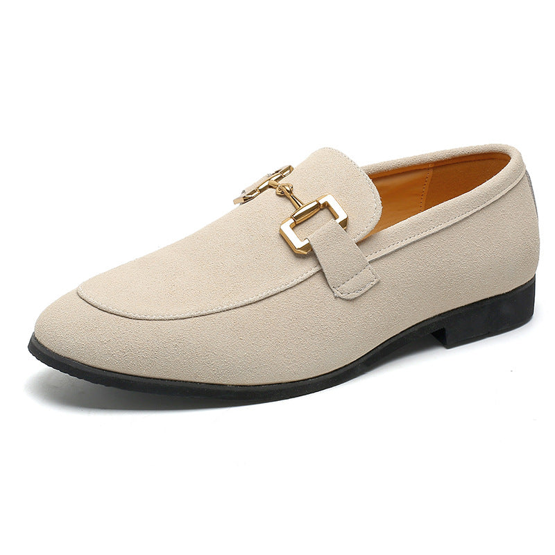 Men's Summer Solid Color Glossy Korean Style Plus Size Leather Shoes