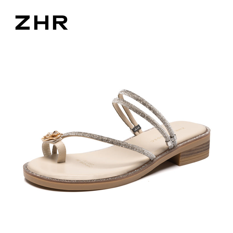 Rhinestone Summer French Style Temperament Fairy Sandals