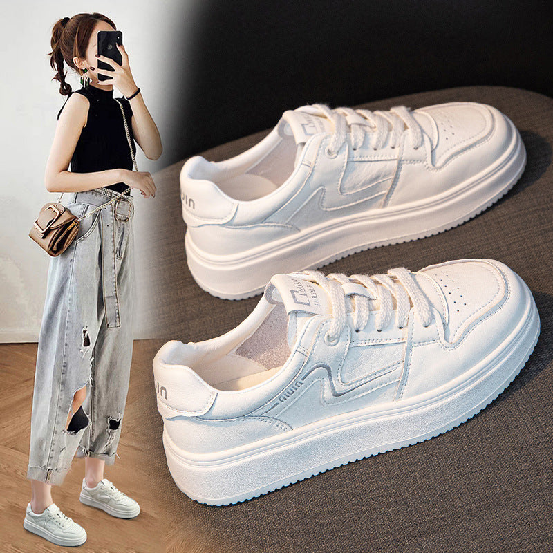 Women's White Autumn Small Size Breathable Skateboard Casual Shoes