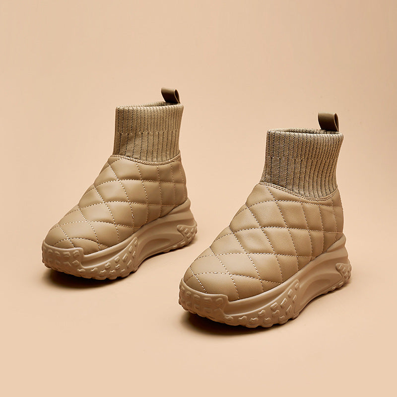 Women's Winter Veet Warm Cotton Platform Elevator Snow Boots