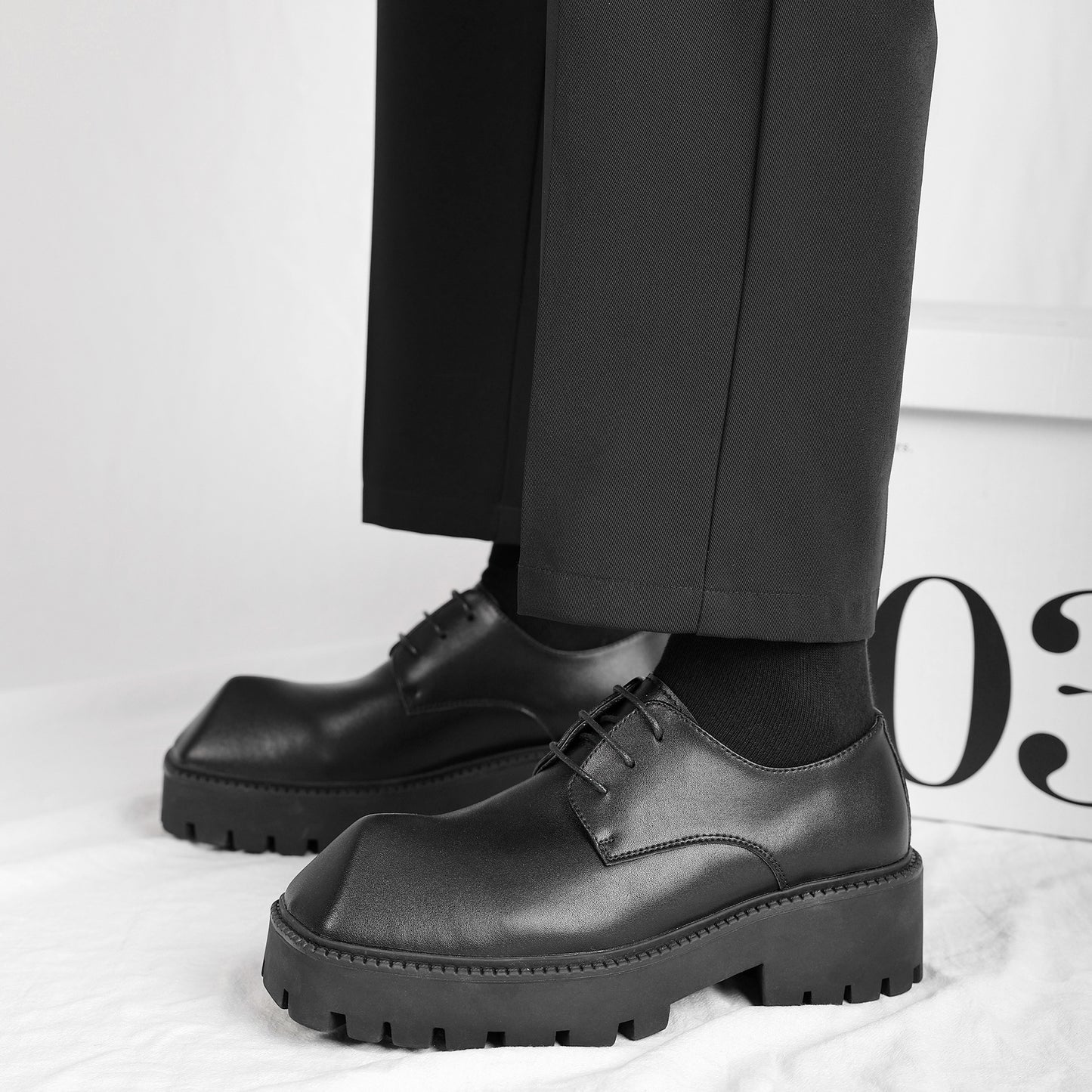 Men's Sole Height Increasing Versatile Green Little Leather Shoes