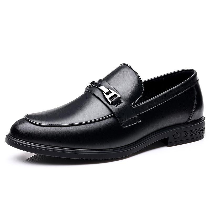 Men's Genuine Black Korean Style British Trend Business Sports Formal Casual Shoes