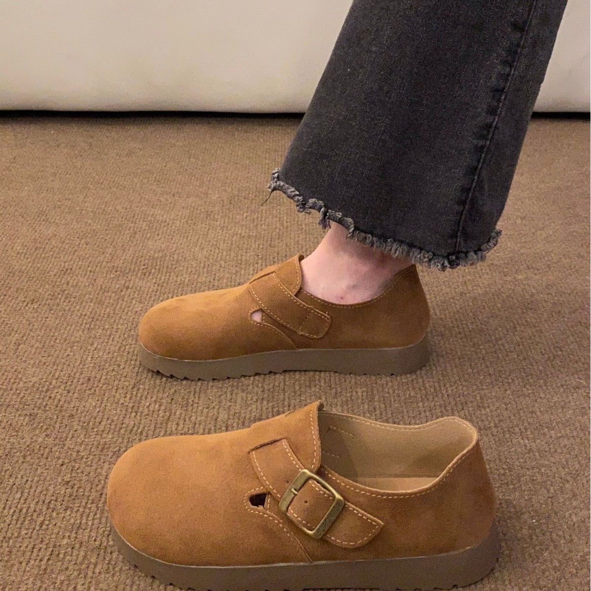 Women's Thick Bottom All-inclusive Autumn Slip-on Pumps Casual Shoes