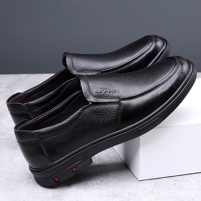 Men's Head Layer Cowhide Genuine Four Business Leather Shoes