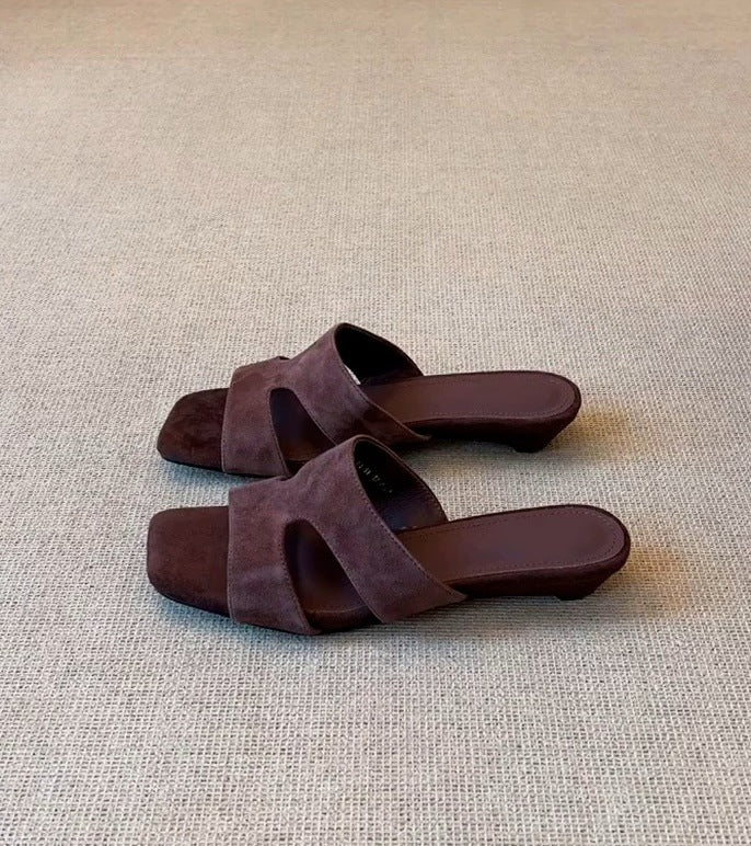 Women's Peep Toe Outer Wear Summer Mid Slippers