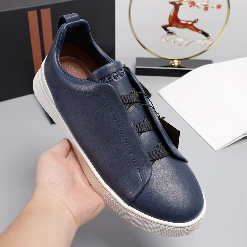 Men's One Pedal Cross Elastic Band Slip-on Sneakers