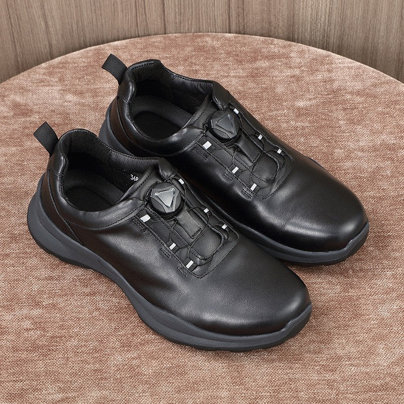 Men's Summer Genuine Cowhide First Layer Hollow Casual Shoes
