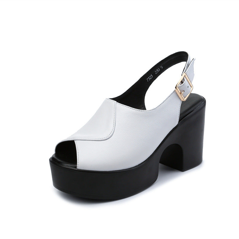 Women's Peep Toe Waterproof Platform Fashion Wedge Sandals