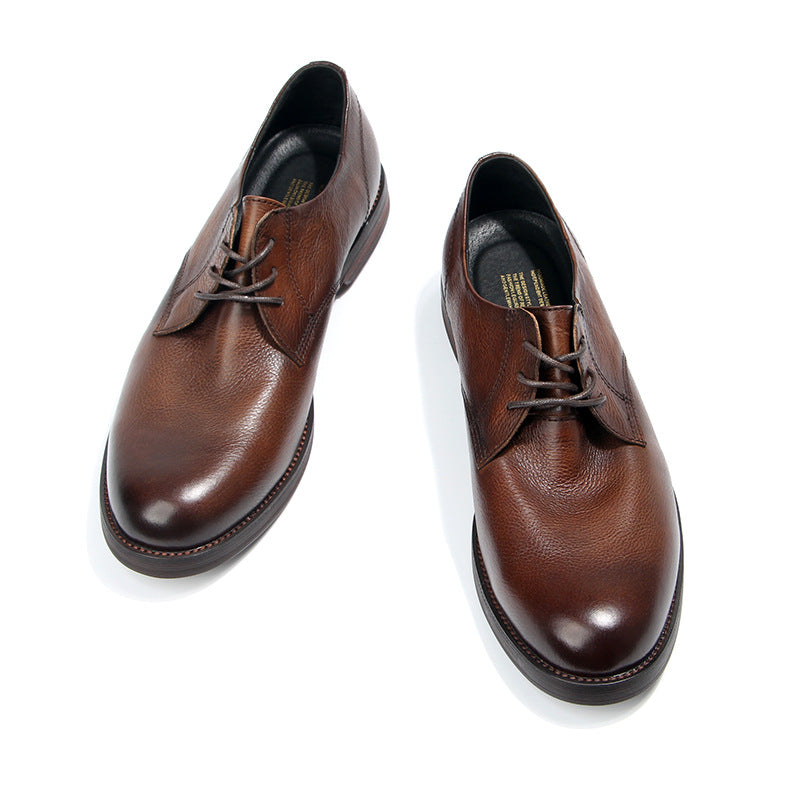Men's British Business First Layer Cowhide Retro Leather Shoes