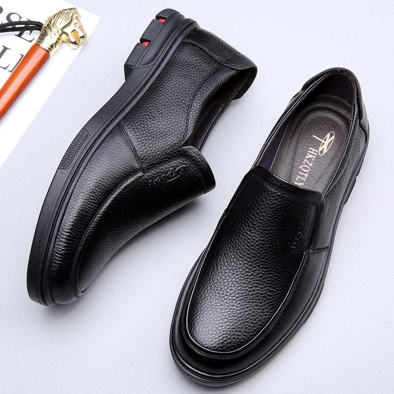 Men's Head Layer Cowhide Genuine Four Business Leather Shoes