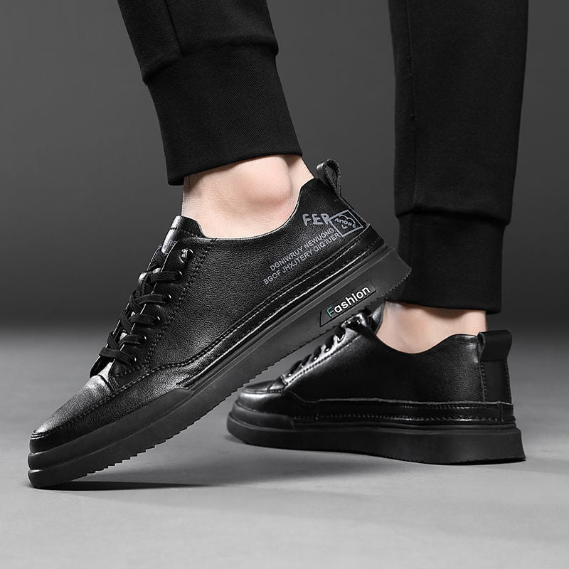 Men's Cowhide Soft Slip-on Sports Trendy Board Sneakers